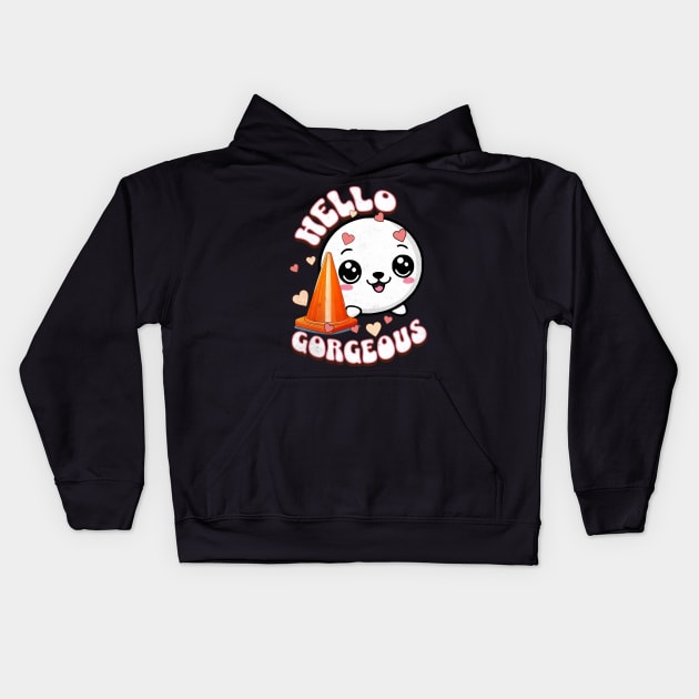 Cute seal and traffic cone - Hello Gorgeous Kids Hoodie by alcoshirts